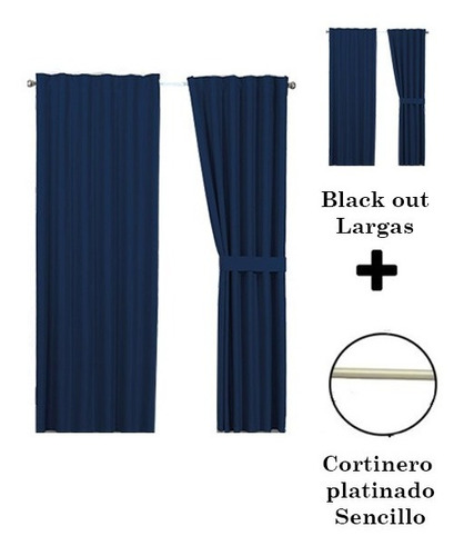 Set De Cortinas Para Sala | Térmicas Blackout + Cortinero