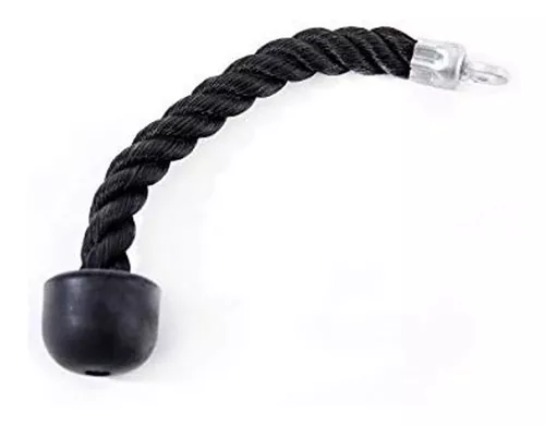 Combo de accesorios de cable de cuerda de tríceps de agarre ergonómico: una  cuerda de 30 pulgadas y una cuerda de agarre simple de 16.5 pulgadas