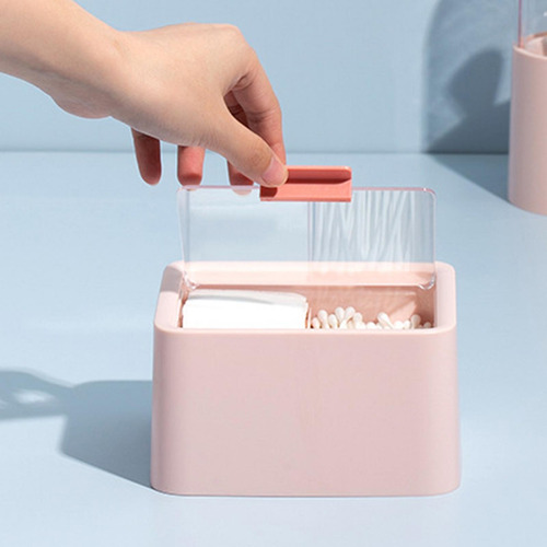 Caja De Almacenamiento De Almohadilla De Algodón Rosa