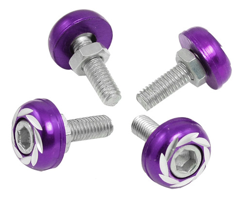 Tornillo Decorativo Redondo Alen Morado Porta Placa 6mm Set