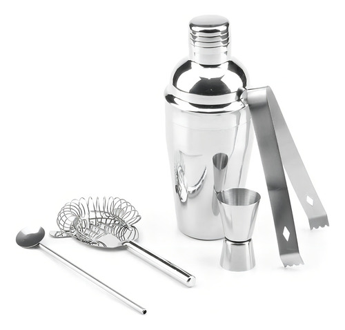 Set Coctelera Aluminio Inoxidable 5 Piezas Bartender Gadnic