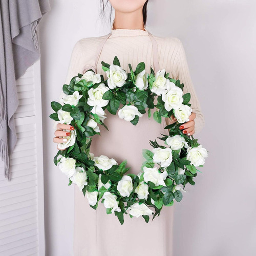 Xi 4 Artificiales Peonía Follaje Guirnalda Flores Colgante