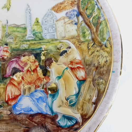 Raro Centro Porcelana Capodimonte Antiguo Años 1920 Vealo (Usado)