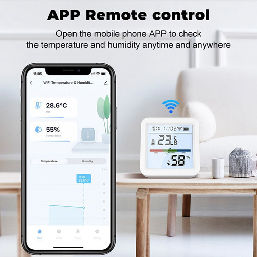 Sensor Temperatura Y Humedad Tuya Wifi Smart Life Backlig