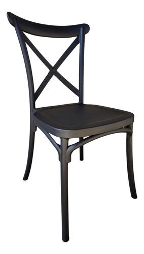Silla Crossback De Estilo Para Eventos Y Terrazas Inmatmex Color Negro