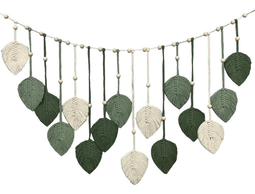 / Macramé Colgante De Pared Hoja Decoración Boho Borla