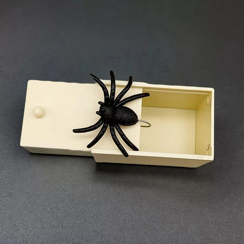 Caja De Madera Araña Bromas Susto Sorpresa