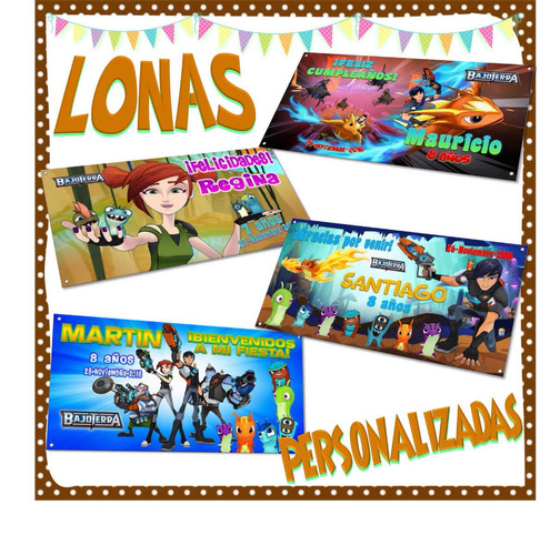 Lona Bajoterra Personalizada Bienvenida Felicitación Fiesta!