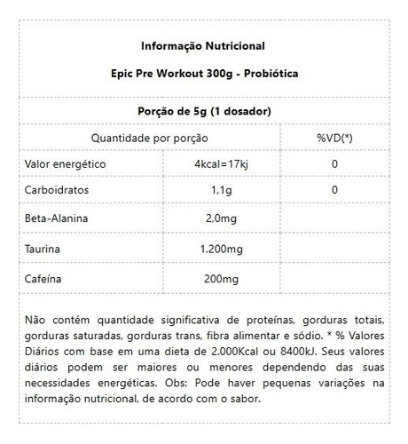 Epic Pre Workout (300g) - Sabor: Frutas Vermelhas Frutas Vermelhas