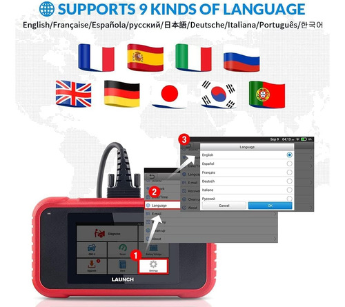Escáner Obd2 Launch Crp129e, 8 Servicios De Reseteo, Abs/srs
