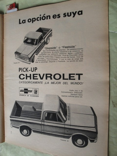 Publicidad Chevrolet Pick Up Año 1967