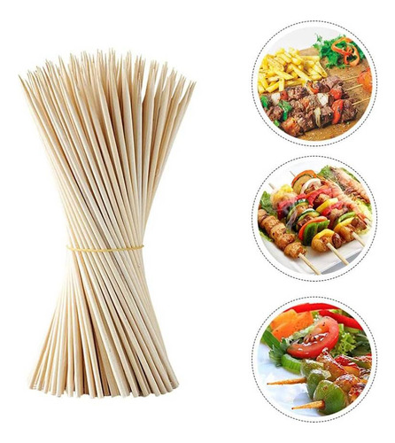 300 Palos Para Anticuchos Gruesos 45cm Brochetas Pinchos