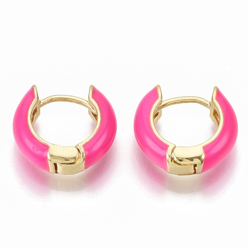 Zarcillo Pendiente Chapado En Oro 18k Rosa Intenso
