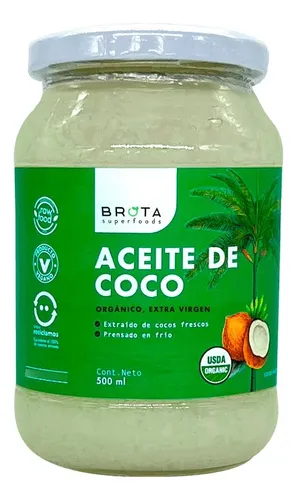 Aceite De Coco Orgánico Extra Virgen 500ml Brota