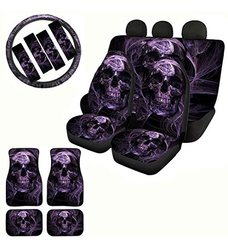 Advocate Purple Skull Car Seat Cover Set Completo De 13pcs C