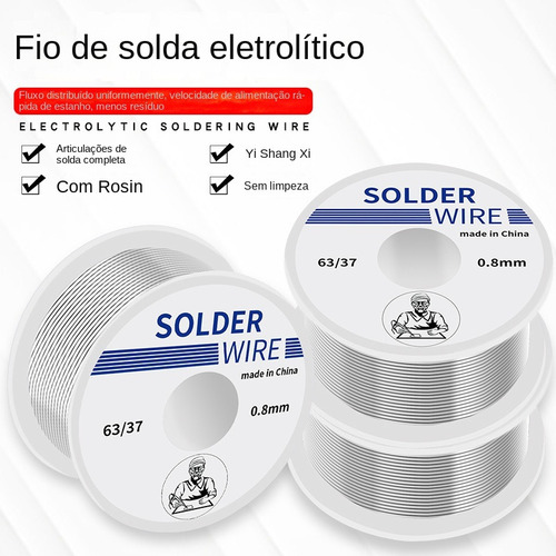 F 63/37 Solda De Estanho 1mm Com Carretel De Fluxo 3*100g
