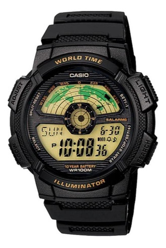 Relógio Casio Standard Digital World Time Ae1100w-1bvdf