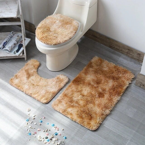 Imagen 2 de 10 de Juego De Baño Alfombrado De 3 Piezas. Excelente Calidad