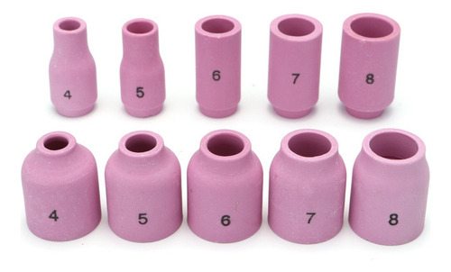 E 49pcs Tig Soldadura Antorcha Gas Stubby #10 Copa Vidri