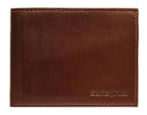 Billetera Samsonite Volante al Medio Dolar marrón cuero