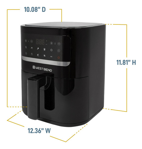 Freidora de aire West Bend AFWB5QBK13 AFWB5QBK13 color negro