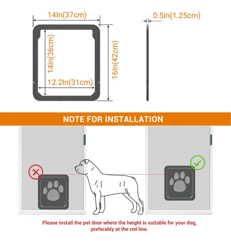 Puerta Mosquitera Con Cierre Automático Para Perros Medianos