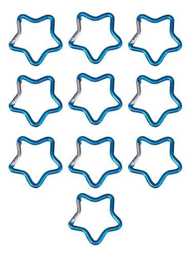 2 X 10x Mosquetón En Forma De Estrella De Cinco Azul Claro