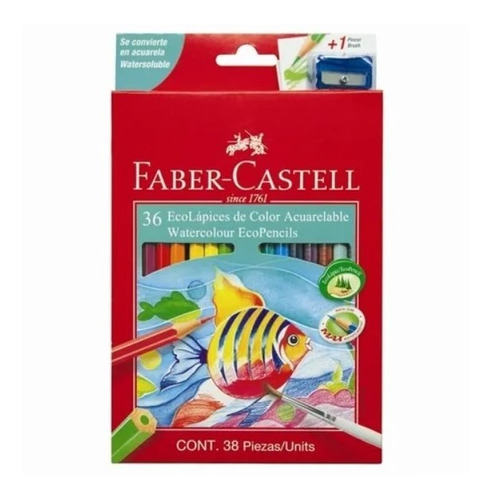 Colores Faber-castell Acuarelables Lapices X 36 + 2