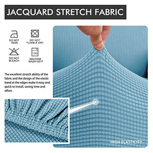 Funda Para Sofá Elásticas Reversibles Color Azul Ahumado