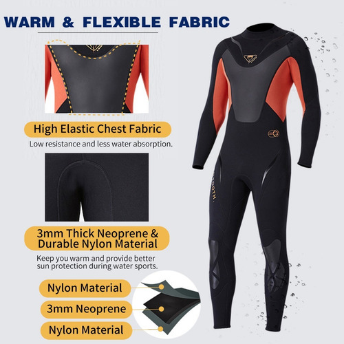 Imagen 10 de 10 de Traje De Neopreno De 3 Mm De Neopreno De Cuerpo Completo