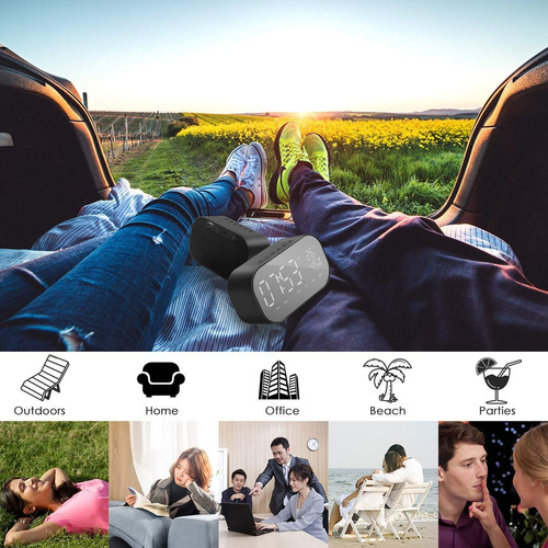 Reloj Despertador Digital Con Altavoz Bluetooth Y Radio Fm