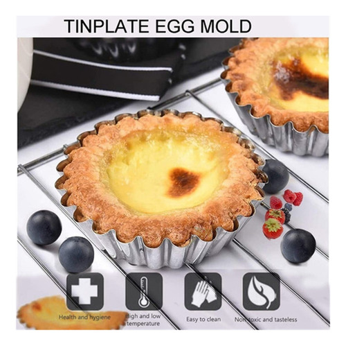 50 Unidades Moldes Para Mini Tartaletas De Acero Inoxidable
