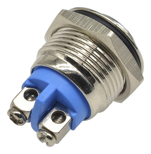 Boton Pulsador Redondo 110v 3a Acero Tornillos 12v 16mm Acero