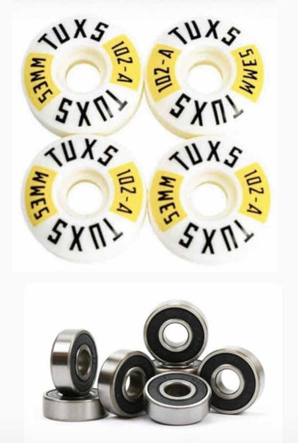 Ruedas Skate Tuxs 53mm 102a + Rulemanes Abec 7 . Envíos