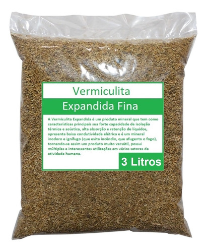 Vermiculita Expandida Fina 3 Litros Cactos Suculentas