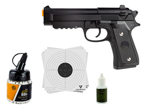 Arma Metal Spring Taurus Pt92 V22 + Bbs + 100 Alvos + Óleo