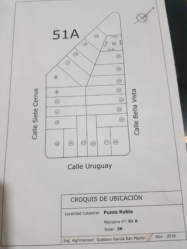 Imagen 3 de 5 de Dueño Vende Terreno En Punta Rubia A 250 Metros Del Oceano