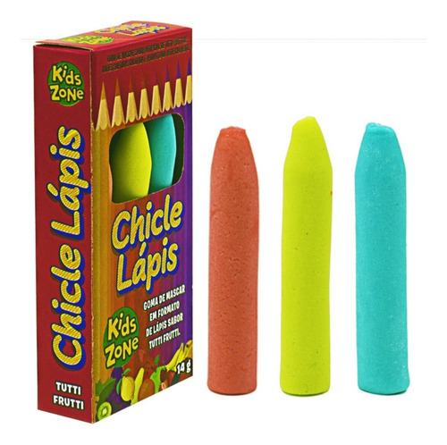 Chiclete Chicle Lapis Goma De Mascar Tutti Frutti C/24 Und