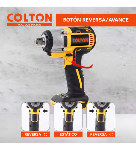 Llave De Impacto Inalambrica Herramientas Colton 350n/m 2 Baterías + Accesorios