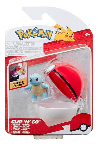 Juguete Pokemon Pokebola Clip N Go Squirtle Original Cinturo