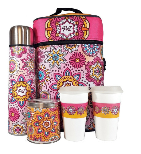 Juego De Te Cafe Mandalas Set Kit Cuero Completo Cafetero