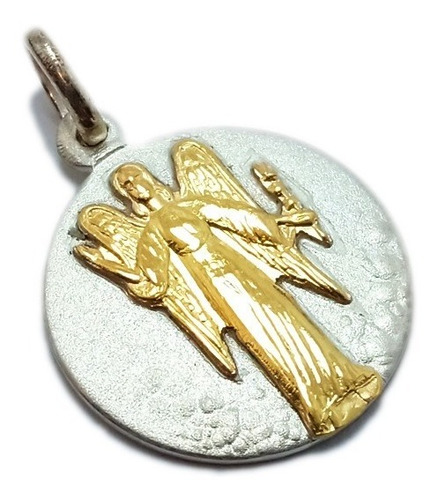 Medalla Gabriel Arcángel - Plata 925 Y Oro 18k - 20mm