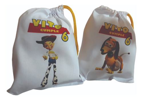 Bolsitas Golosinera Toy Story Personalizada De Tela 50u