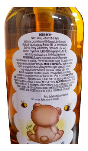 Shampoo De Miel Para Bebe Y Niños Honey 3 En 1 Members Mark 946 ML