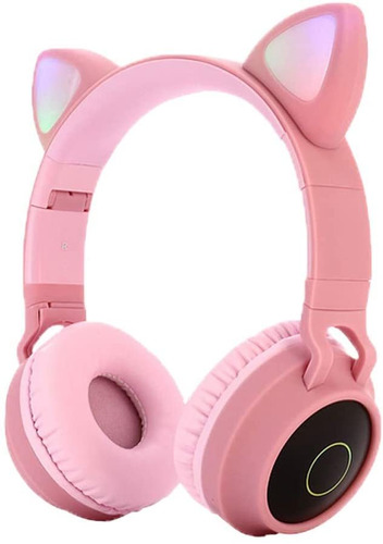 Auriculares Bluetooth 5.0 Luckyu Con Orejas De Gato Rosa