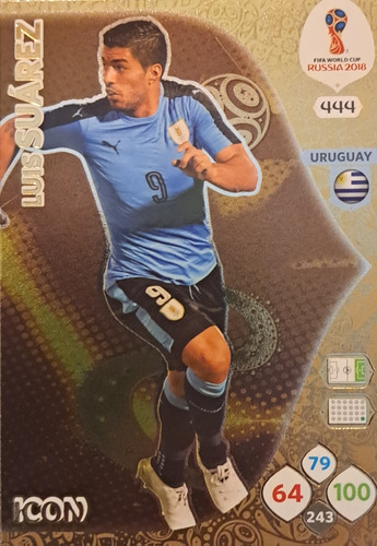 Carta Adrenalyn Xl Mundial Rusia 2018 Luis Suarez #444 Icon