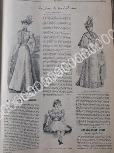 Gaceta Antigua De Modas 1898.   Paginas De La Moda 10