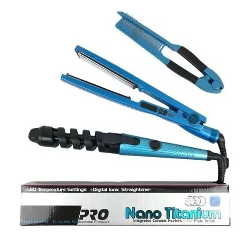 Plancha Para Cabello Alisadora Nano Titanium Azul Pro