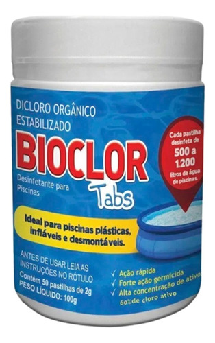 Bioclor Cloro De Pastilhas Para Piscinas De 500 A 1.200 Lts Cor Branco