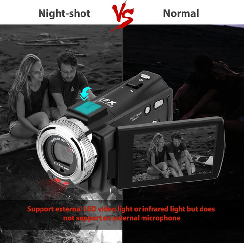 Videocámara Digital, 1080p 30fps Zoom 16x Para Vlogging